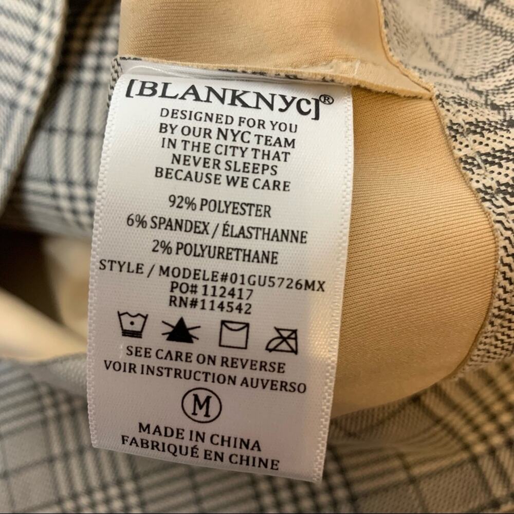 Blank NYC plaid moto style cropped jacket sz M - Picture 4 of 7